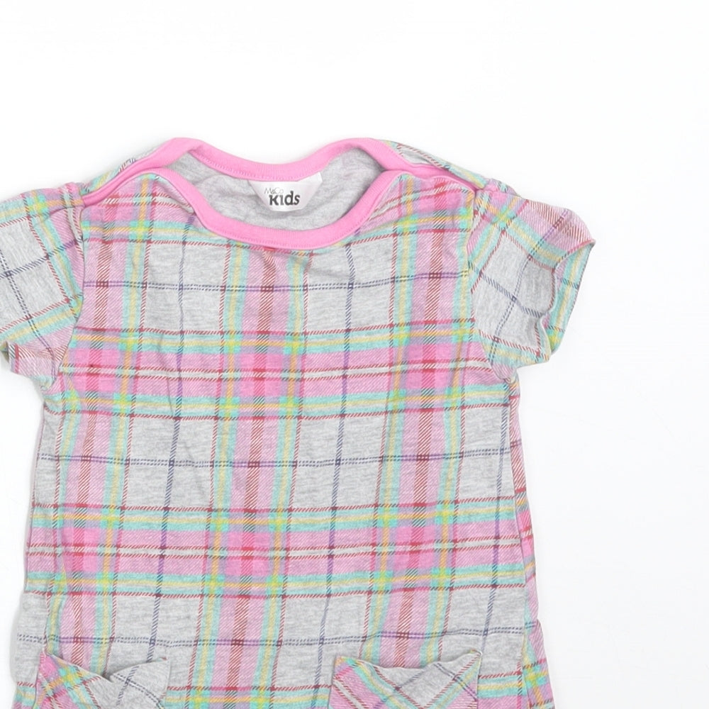 M&Co Girls Multicoloured Check  A-Line  Size 9-12 Months