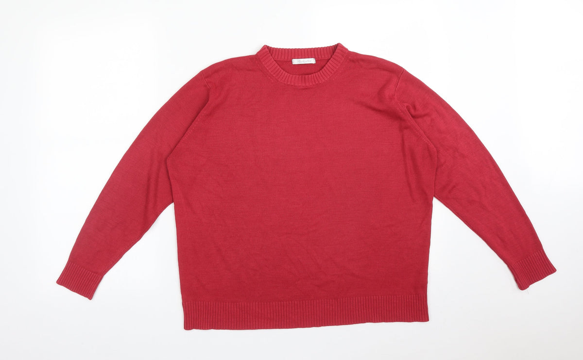 Additional front view of Berkertex women’s red pullover sweatshirt, size UK 16