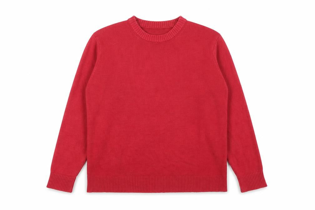 Front view of Berkertex women’s red pullover sweatshirt, size UK 16