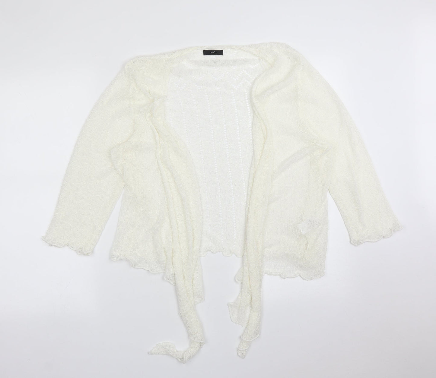 Womens UK Size 18 M&Co White Cardigan Jumper