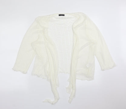 Womens UK Size 18 M&Co White Cardigan Jumper