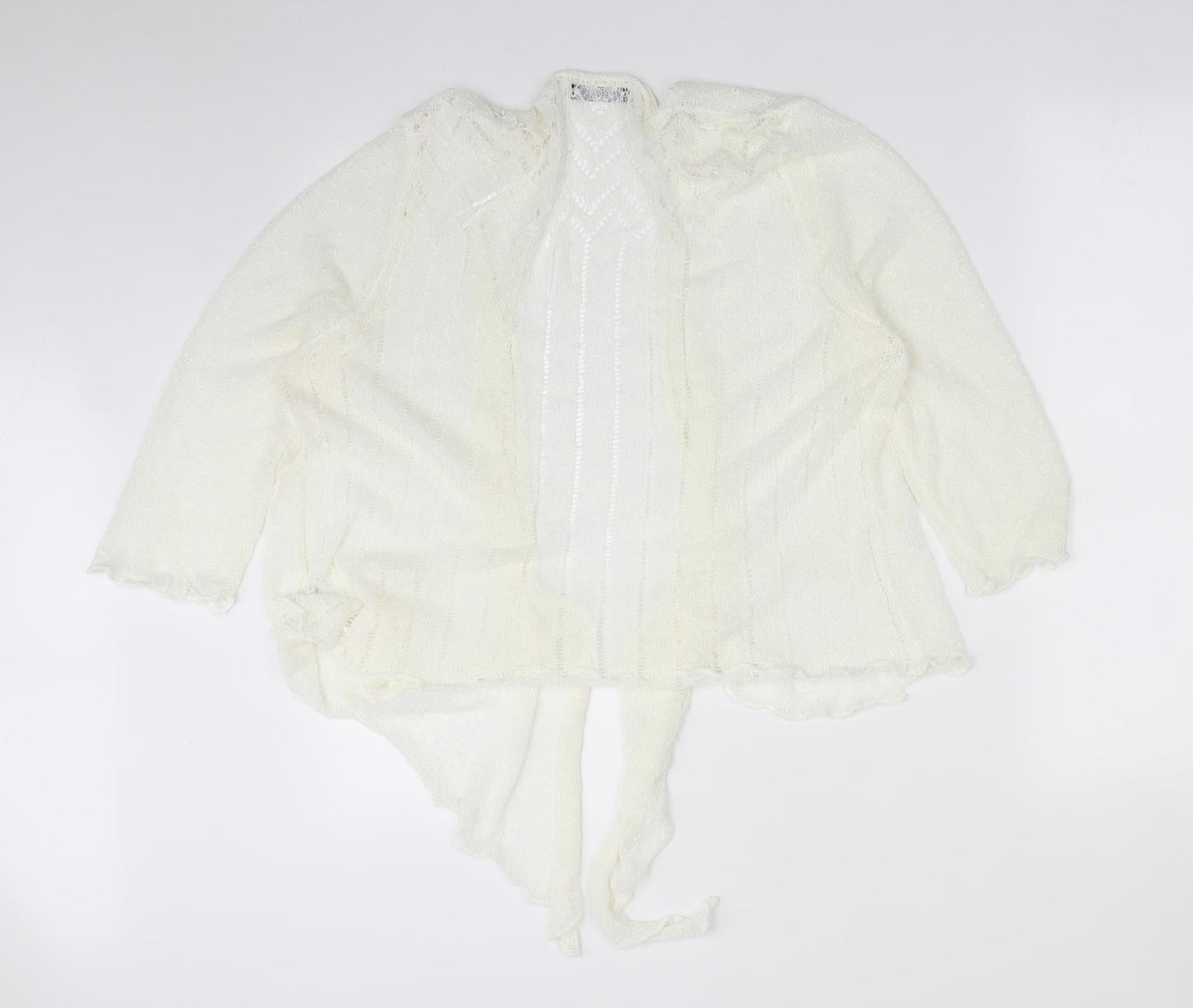 Womens UK Size 18 M&Co White Cardigan Jumper