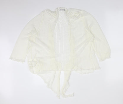Womens UK Size 18 M&Co White Cardigan Jumper