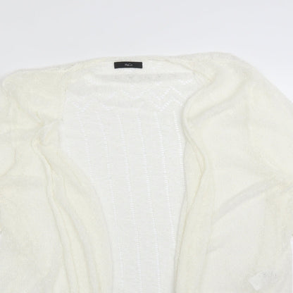 Womens UK Size 18 M&Co White Cardigan Jumper