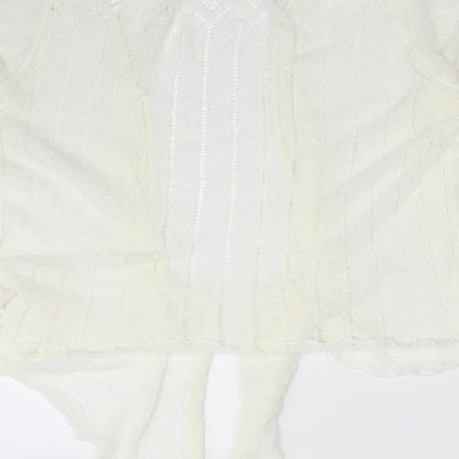 Womens UK Size 18 M&Co White Cardigan Jumper