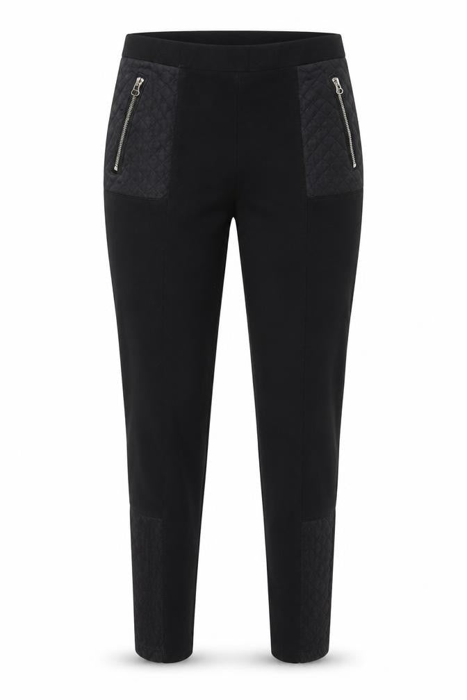 Front view of H&M women’s black jogger trousers, size L, 28-inch leg