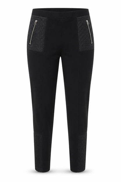 Front view of H&M women’s black jogger trousers, size L, 28-inch leg