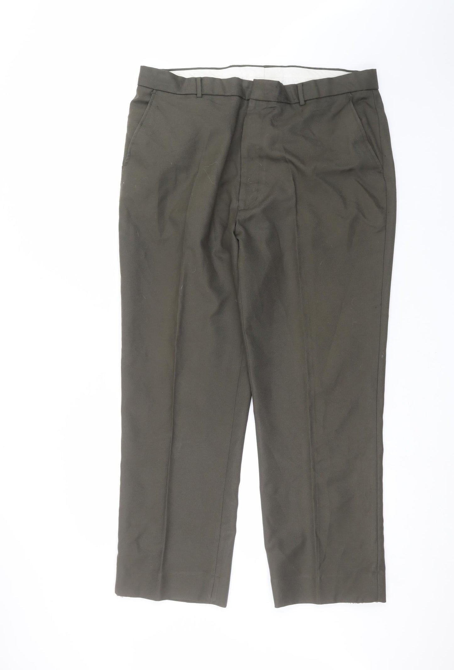 Mens UK Size 38 in Chunes Regular Fit Dress Pants Green Trousers