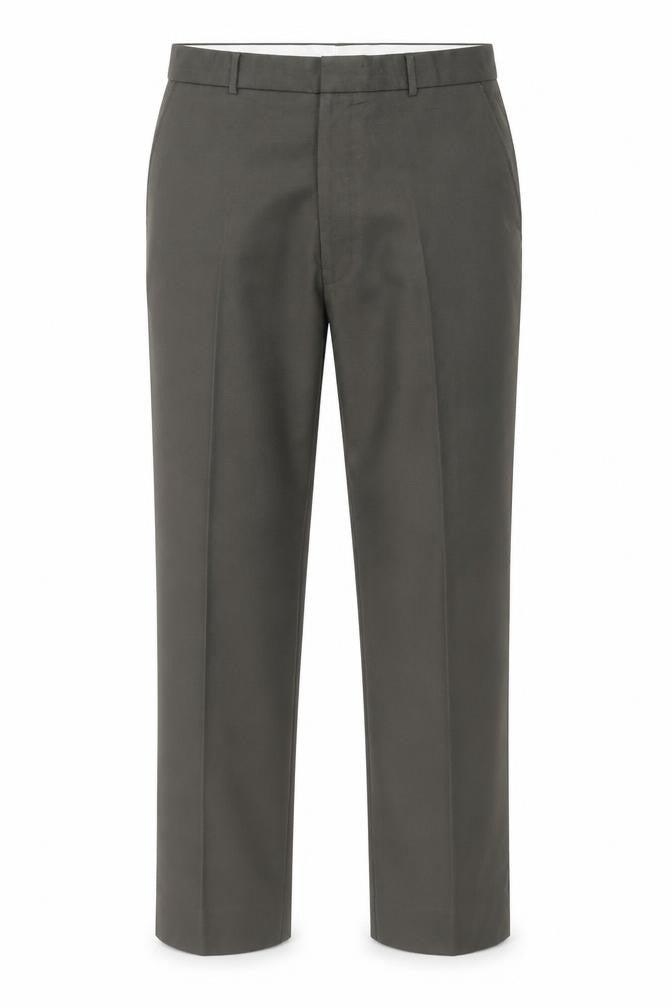 Front view of Chunes men’s green dress pants trousers, size 38, in, 29-inch leg