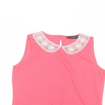 Womens UK Size 10 Dorothy Perkins Pink Basic T-Shirt