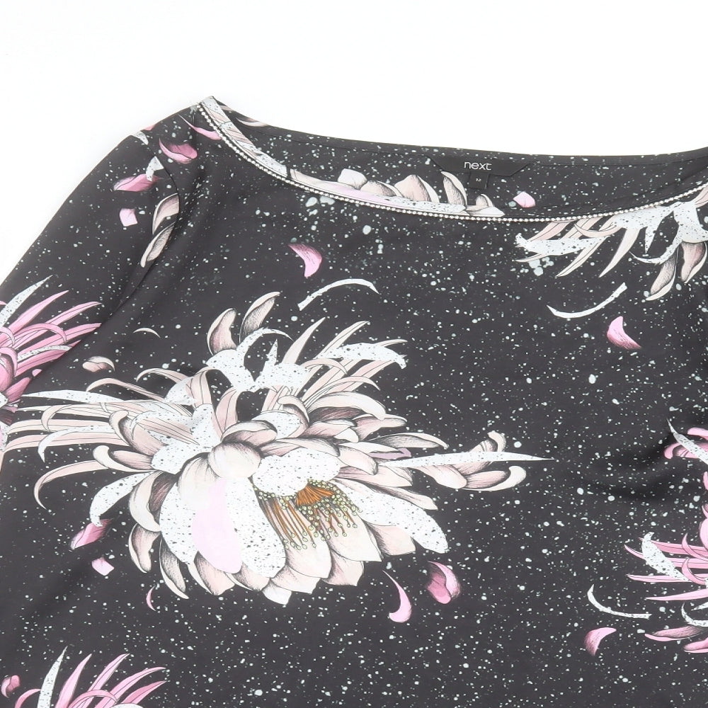 Womens UK Size 12 NEXT Black Basic T-Shirt