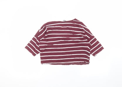 New Look Girls Red Striped  Basic T-Shirt Size 12-13 Years