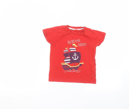 Additional front view of Primark boys’ red basic t-shirt, size 5-6, years
