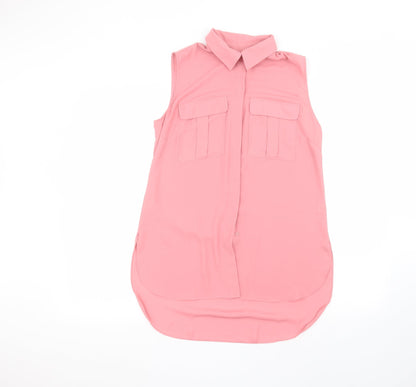 Womens UK Size 10 Atmosphere Pink Basic Button-Up