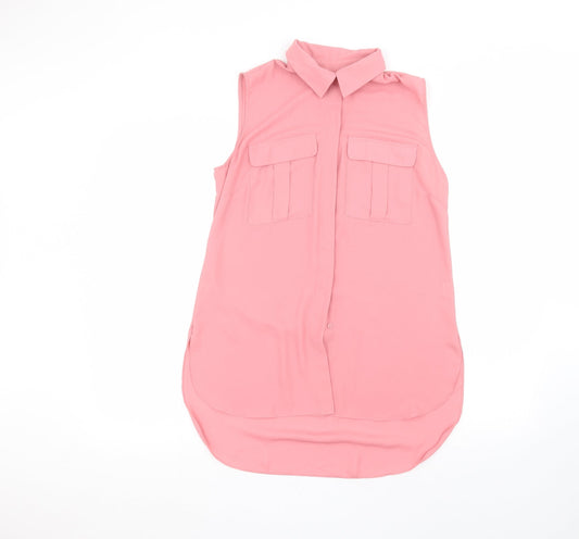 Womens UK Size 10 Atmosphere Pink Basic Button-Up