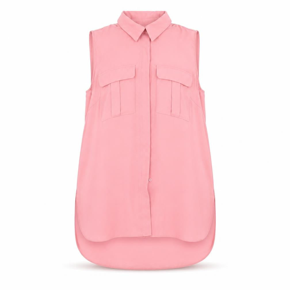Womens UK Size 10 Atmosphere Pink Basic Button-Up