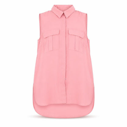 Womens UK Size 10 Atmosphere Pink Basic Button-Up
