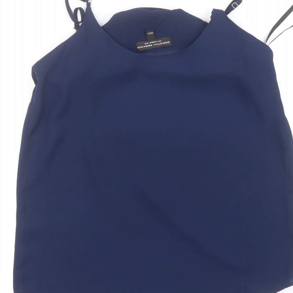 Womens UK Size 8 Dorothy Perkins Blue Basic Blouse