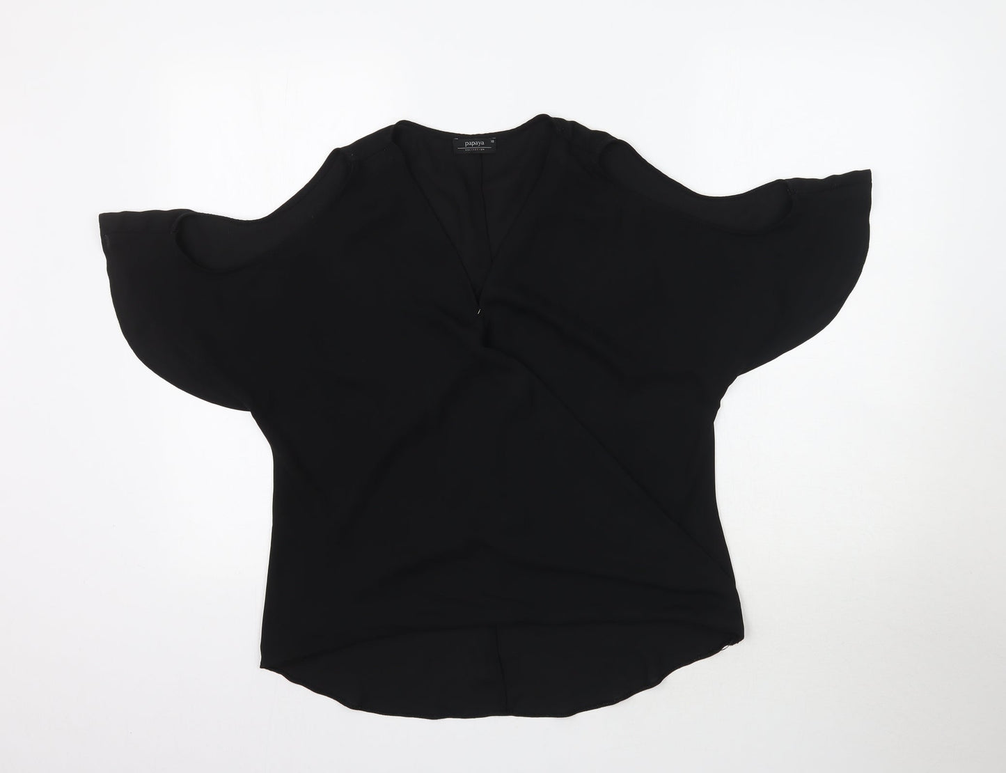 Matalan Womens Black   Basic Blouse Size 10  - Shoulder cut out