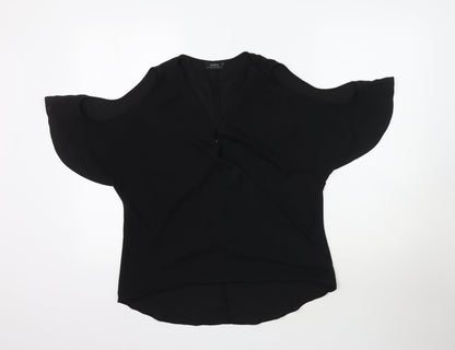 Matalan Womens Black   Basic Blouse Size 10  - Shoulder cut out