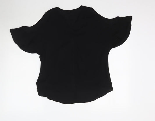 Matalan Womens Black   Basic Blouse Size 10  - Shoulder cut out