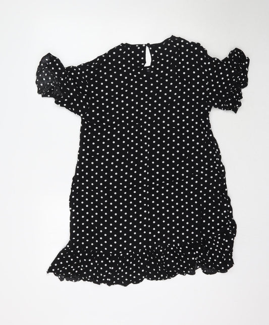 Papaya Womens Black Polka Dot  Mini  Size 10