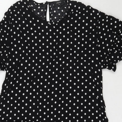 Papaya Womens Black Polka Dot  Mini  Size 10