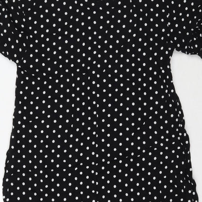 Papaya Womens Black Polka Dot  Mini  Size 10