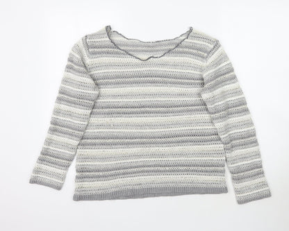 Womens UK Size 16 Preworn Grey Pullover Jumper