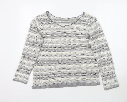Womens UK Size 16 Preworn Grey Pullover Jumper