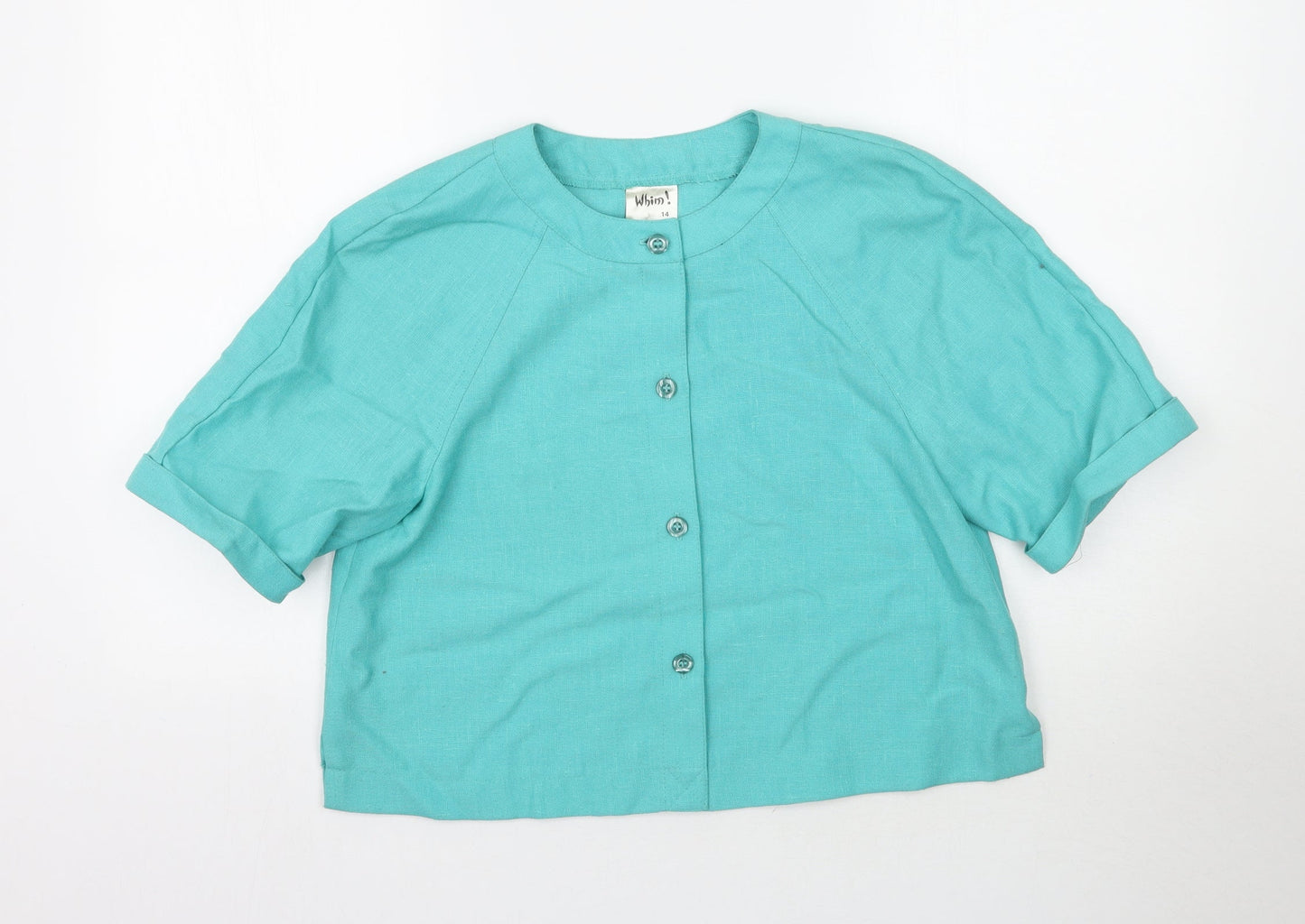 Whim! Womens Blue   Basic Button-Up Size 14