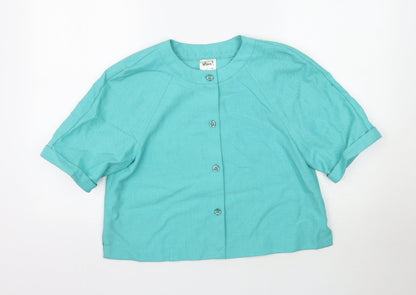 Whim! Womens Blue   Basic Button-Up Size 14
