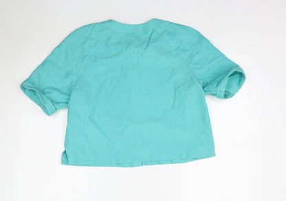 Whim! Womens Blue   Basic Button-Up Size 14