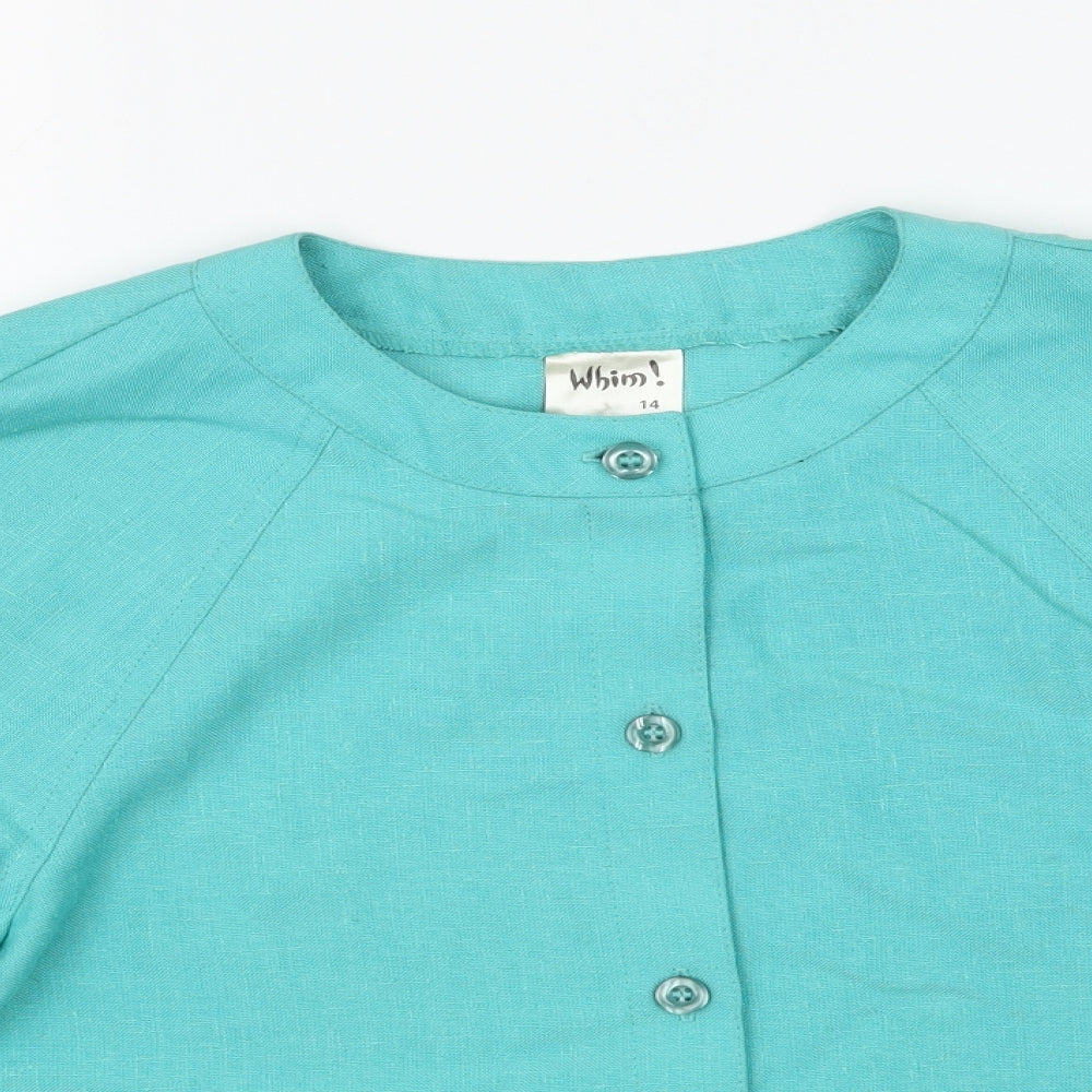 Whim! Womens Blue   Basic Button-Up Size 14