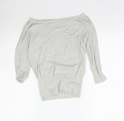 Womens UK Size S Preworn Grey Basic Blouse