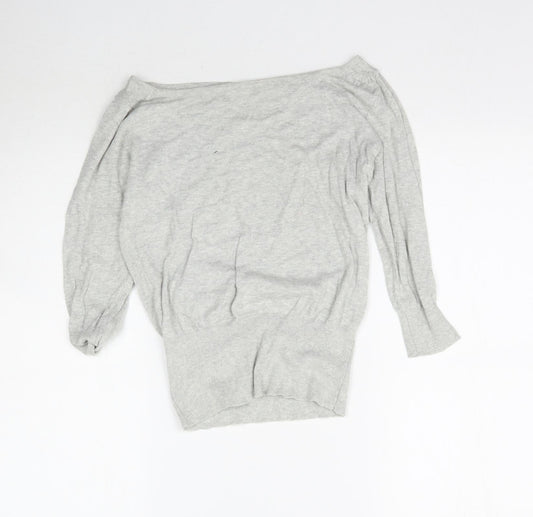 Womens UK Size S Preworn Grey Basic Blouse