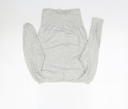 Womens UK Size S Preworn Grey Basic Blouse
