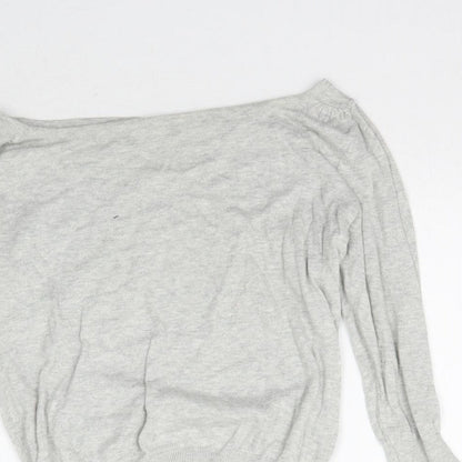 Womens UK Size S Preworn Grey Basic Blouse