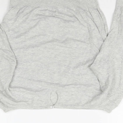 Womens UK Size S Preworn Grey Basic Blouse