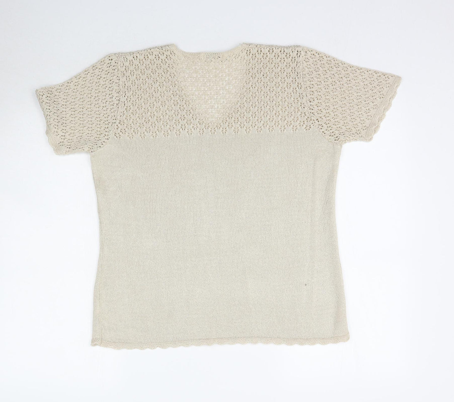 Womens UK Size 14 Berkertex Beige Basic Blouse