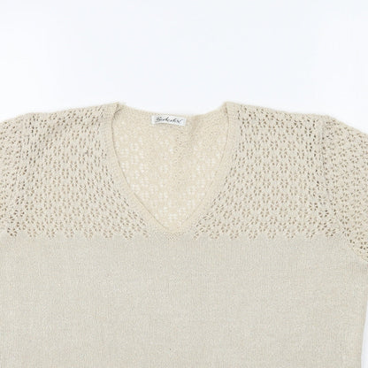 Womens UK Size 14 Berkertex Beige Basic Blouse
