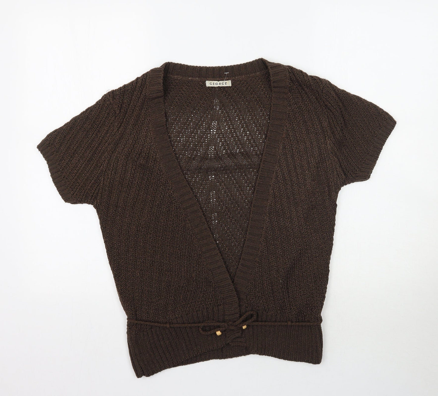 George Womens Brown  Knit Cardigan Jumper Size 12