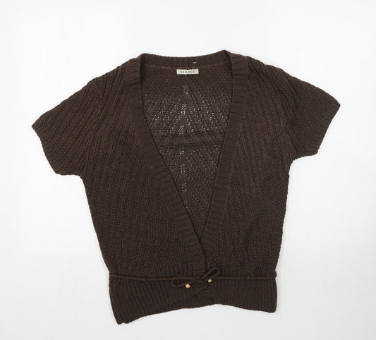 George Womens Brown  Knit Cardigan Jumper Size 12