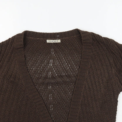 George Womens Brown  Knit Cardigan Jumper Size 12