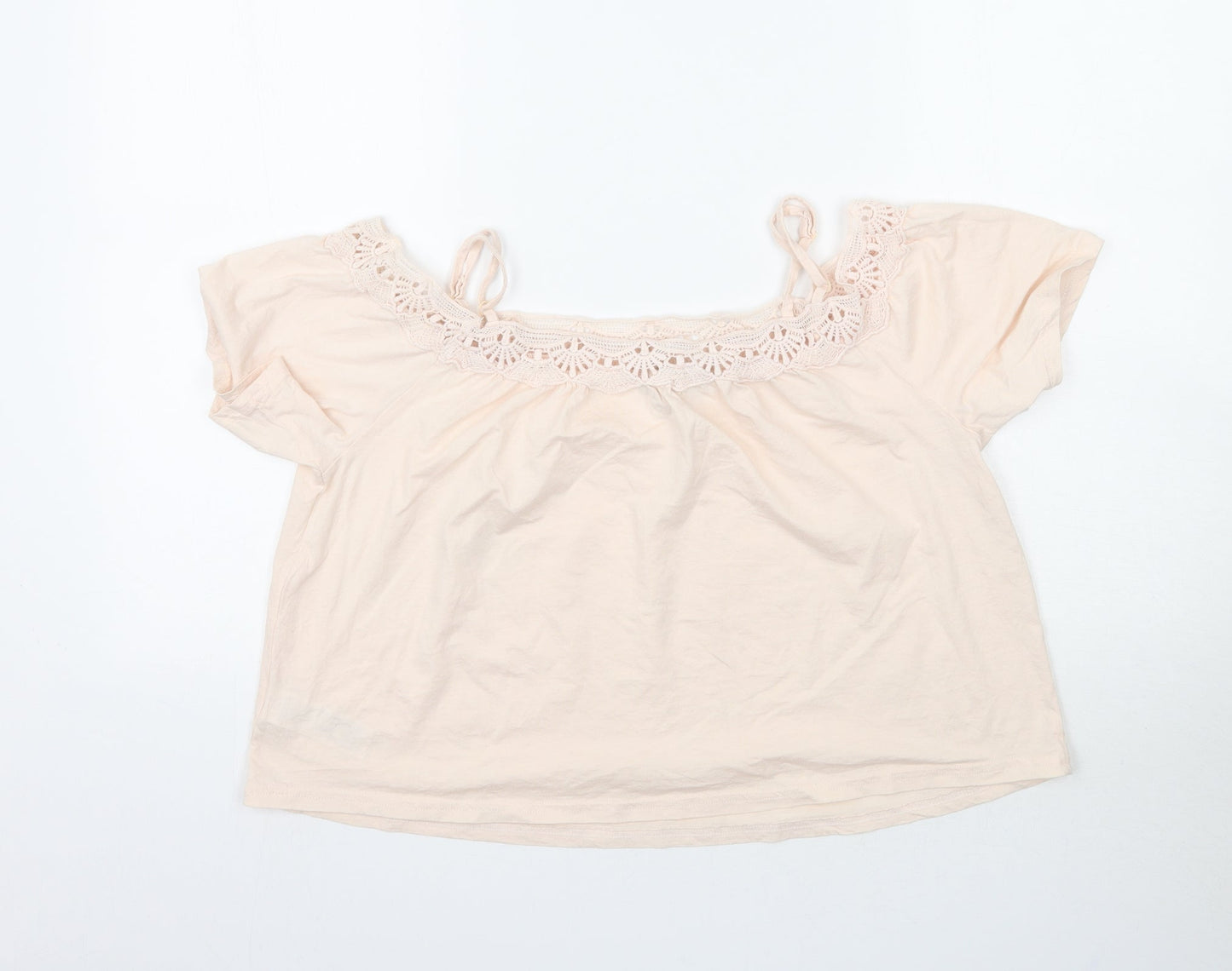 Womens UK Size 10 New Look Pink Basic Blouse