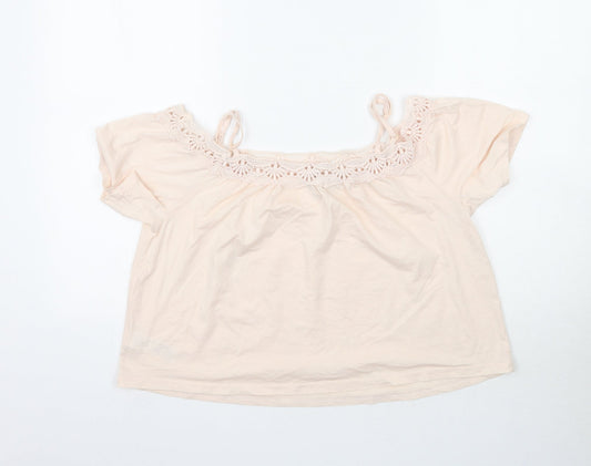 Womens UK Size 10 New Look Pink Basic Blouse