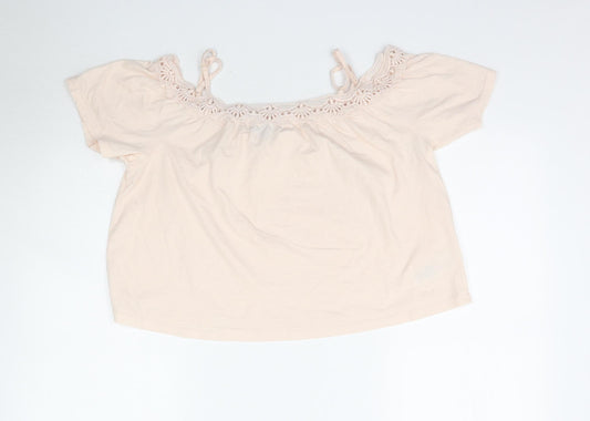 Womens UK Size 10 New Look Pink Basic Blouse