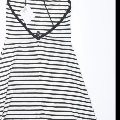 Topshop Womens Black Striped  Mini  Size 10