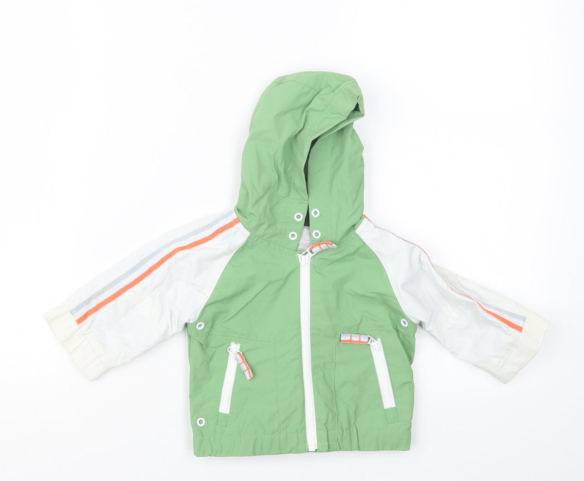 Additional front view of Next boys’ green jacket, size 3-6, months