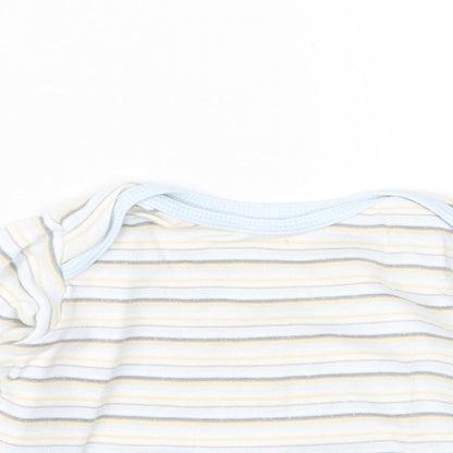 Marks and Spencer Boys Blue Striped  Basic T-Shirt Size 6-9 Months